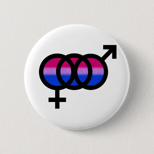 Bisexueel symbool ronde button 5,7 cm (Voorkant)