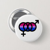 Bisexueel symbool ronde button 5,7 cm (Voorkant /achterkant)