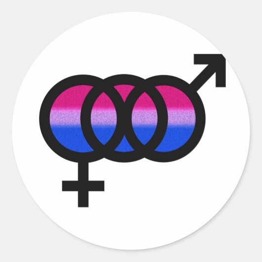 Bisexueel symbool ronde sticker (Voorkant)