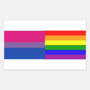 Bisexuele/regenboogvlagstickers Rechthoekige Sticker