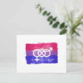 BISEXUELE SYMBOLPRIDE FLAG MET BETAALDE BISEXUELE  BRIEFKAART (Staand voorkant)