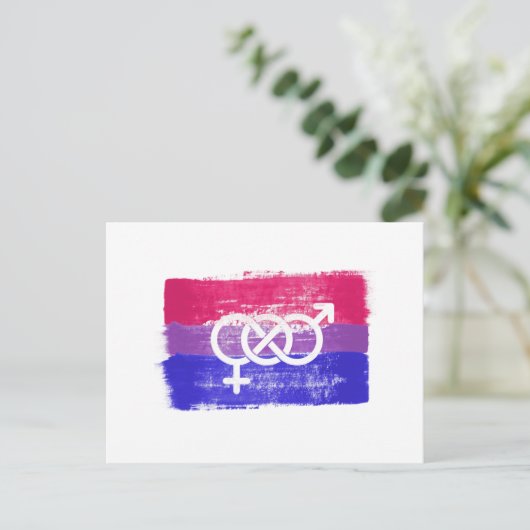 BISEXUELE SYMBOLPRIDE FLAG MET BETAALDE BISEXUELE  BRIEFKAART (Staand voorkant)
