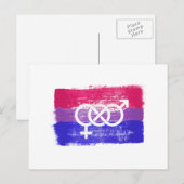 BISEXUELE SYMBOLPRIDE FLAG MET BETAALDE BISEXUELE  BRIEFKAART (Voorkant / Achterkant)