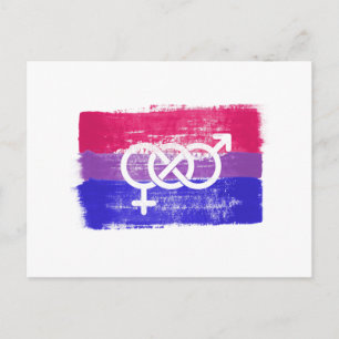 BISEXUELE SYMBOLPRIDE FLAG MET BETAALDE BISEXUELE BRIEFKAART