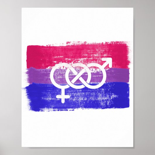 BISEXUELE SYMBOLPRIDE FLAG MET BETAALDE BISEXUELE  POSTER (Voorkant)