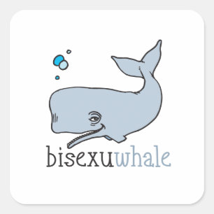 BISEXUWHALE VIERKANTE STICKER