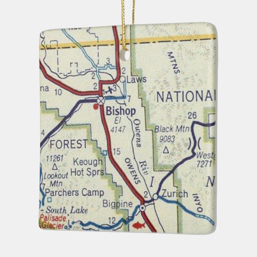 Bishop CA en Keough Hot Springs Keramisch Ornament (Links)