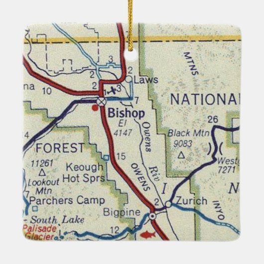 Bishop CA en Keough Hot Springs Keramisch Ornament (Achterkant)