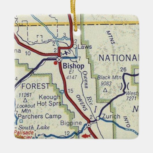 Bishop CA en Keough Hot Springs Keramisch Ornament (Voorkant)