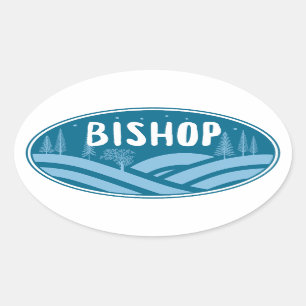 Bishop California Outdoors Ovale Sticker