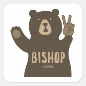 Bishop California Peace Bear Vierkante Sticker (Voorkant)