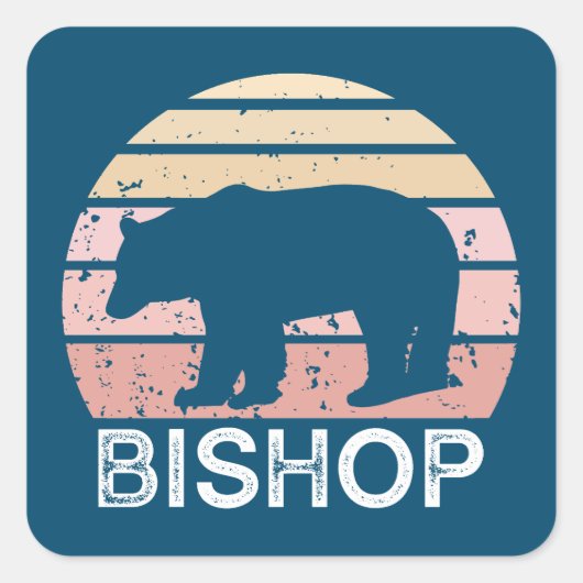 Bishop California Retro Beer Vierkante Sticker (Voorkant)