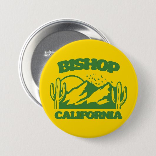 Bishop California Ronde Button 7,6 Cm (Voorkant /achterkant)