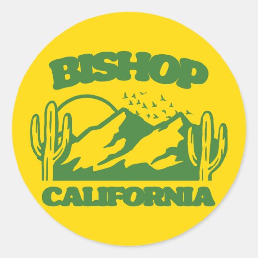 Bishop California Ronde Sticker (Voorkant)
