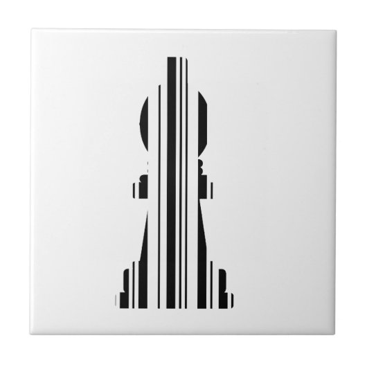 BISHOP CHESS PIECE BAR CODE Bishops Barcode Tegeltje (Voorkant)