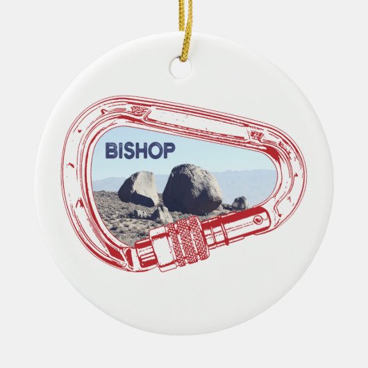 Bishop Klim Carabiner Keramisch Ornament (Voorkant)