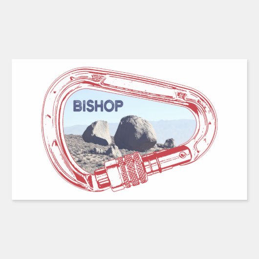 Bishop Klim Carabiner Rechthoekige Sticker (Voorkant)