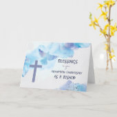 Bishop Ordination Jubileum Blessings Paars Kaart (Gele Bloem)