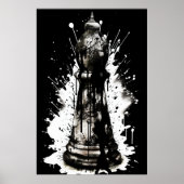 Bishop Schaken Inkt Schilderen Poster (Voorkant)