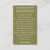 BISHOP ST. NICHOLAS VAN MYRA PRAYER HOLY CARDS VISITEKAARTJE (Achterkant)