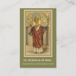 BISHOP ST. NICHOLAS VAN MYRA PRAYER HOLY CARDS VISITEKAARTJE