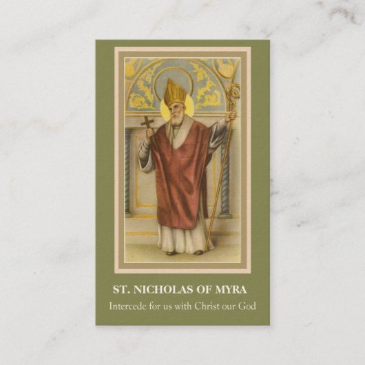 BISHOP ST. NICHOLAS VAN MYRA PRAYER HOLY CARDS VISITEKAARTJE (Voorkant)
