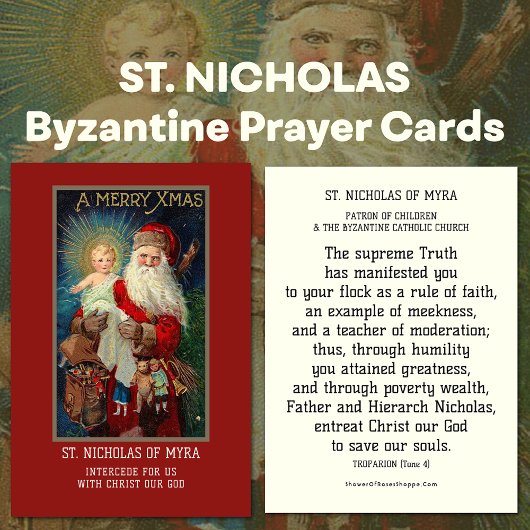 BISHOP ST. NICHOLAS VAN MYRA PRAYER HOLY KAARTEN VISITEKAARTJE