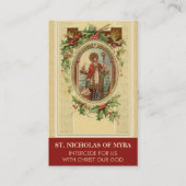 BISHOP ST. NICHOLAS VAN MYRA PRAYER HOLY KAARTEN VISITEKAARTJE (Voorkant)
