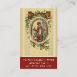 BISHOP ST. NICHOLAS VAN MYRA PRAYER HOLY KAARTEN VISITEKAARTJE