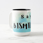 Bismallah-Mok Tweekleurige Koffiemok (Voorkant links)