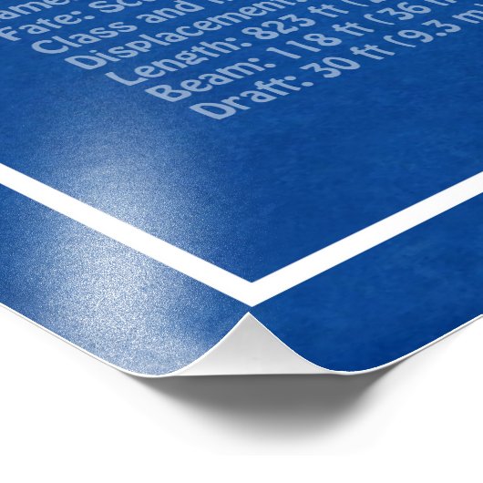 Bismarck - Battleship Blueprint Plannen ABD Foto Afdruk (Hoek)