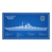 Bismarck - Battleship Blueprint Plannen ABD Foto Afdruk (Voorkant)