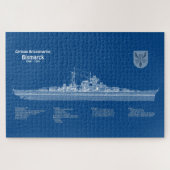 Bismarck - Battleship Blueprint Plannen ABD Legpuzzel (Horizontaal)
