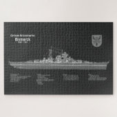 Bismarck - Battleship Blueprint Plannen PD Legpuzzel (Horizontaal)