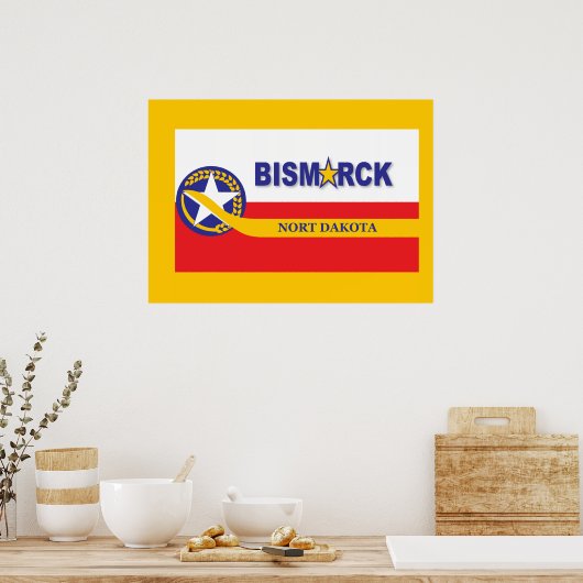 Bismarck City vlag Poster (Keuken)