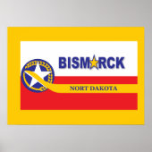 Bismarck City vlag Poster (Voorkant)