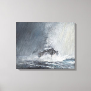 Bismarck door gordijnen van regenhoezen canvas afdruk