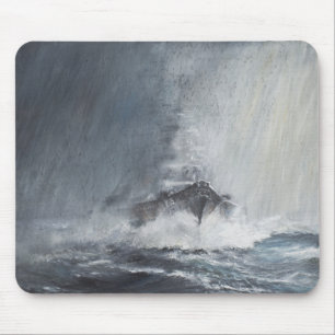 Bismarck door gordijnen van regenhoezen muismat