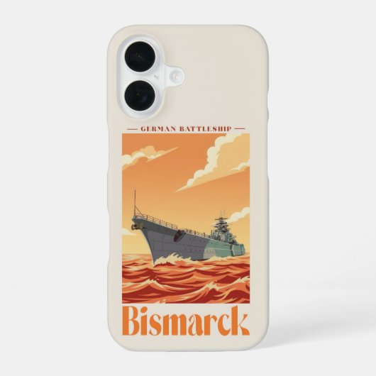 Bismarck Duits Slagschip - Vintage Marineposter iPhone 16 Hoesje (Achterkant)