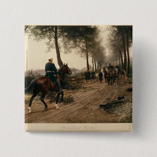 Bismarck en Napoleon Vierkante Button 5,1 Cm (Voorkant)