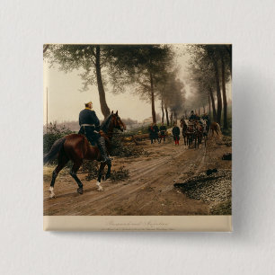 Bismarck en Napoleon Vierkante Button 5,1 Cm