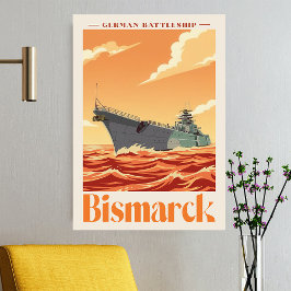 Bismarck German Battleship - Vintage Naval Poster