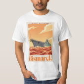 Bismarck German Battleship - Vintage Naval Poster T-shirt (Voorkant)