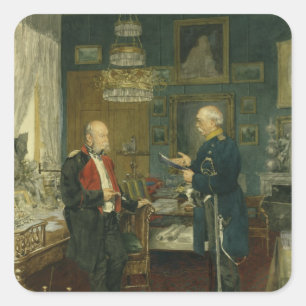 Bismarck met keizer Wilhelm I Vierkante Sticker