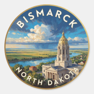 Bismarck North Dakota Capitol Reis Ronde Sticker