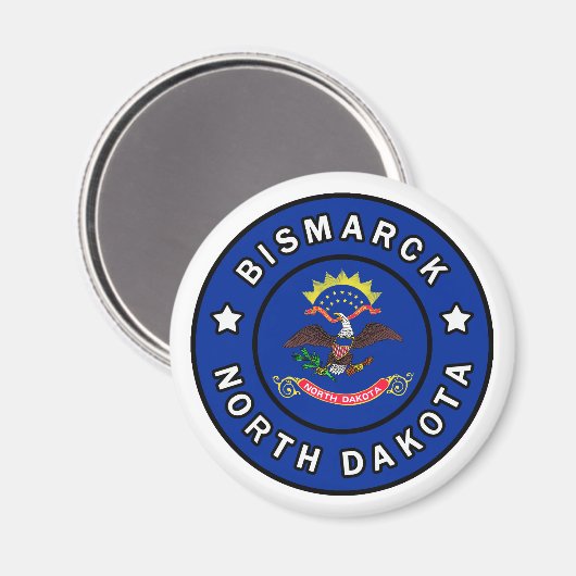 Bismarck North Dakota Magneet (Voorkant / Achterkant)