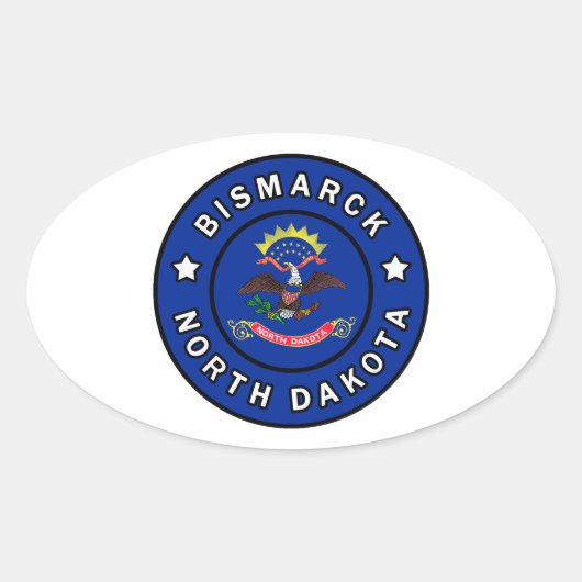 Bismarck North Dakota Ovale Sticker (Voorkant)