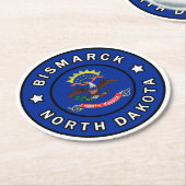 Bismarck North Dakota Ronde Kartonnen Onderzetter (Gebogen)