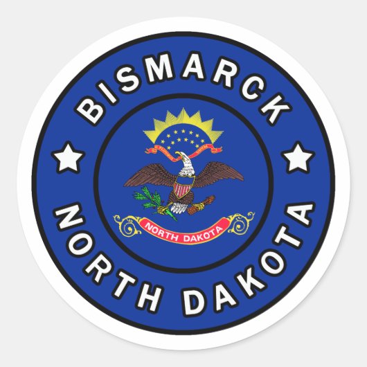 Bismarck North Dakota Ronde Sticker (Voorkant)