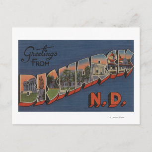 Bismarck, North Dakota - Scenes met grote letters Briefkaart